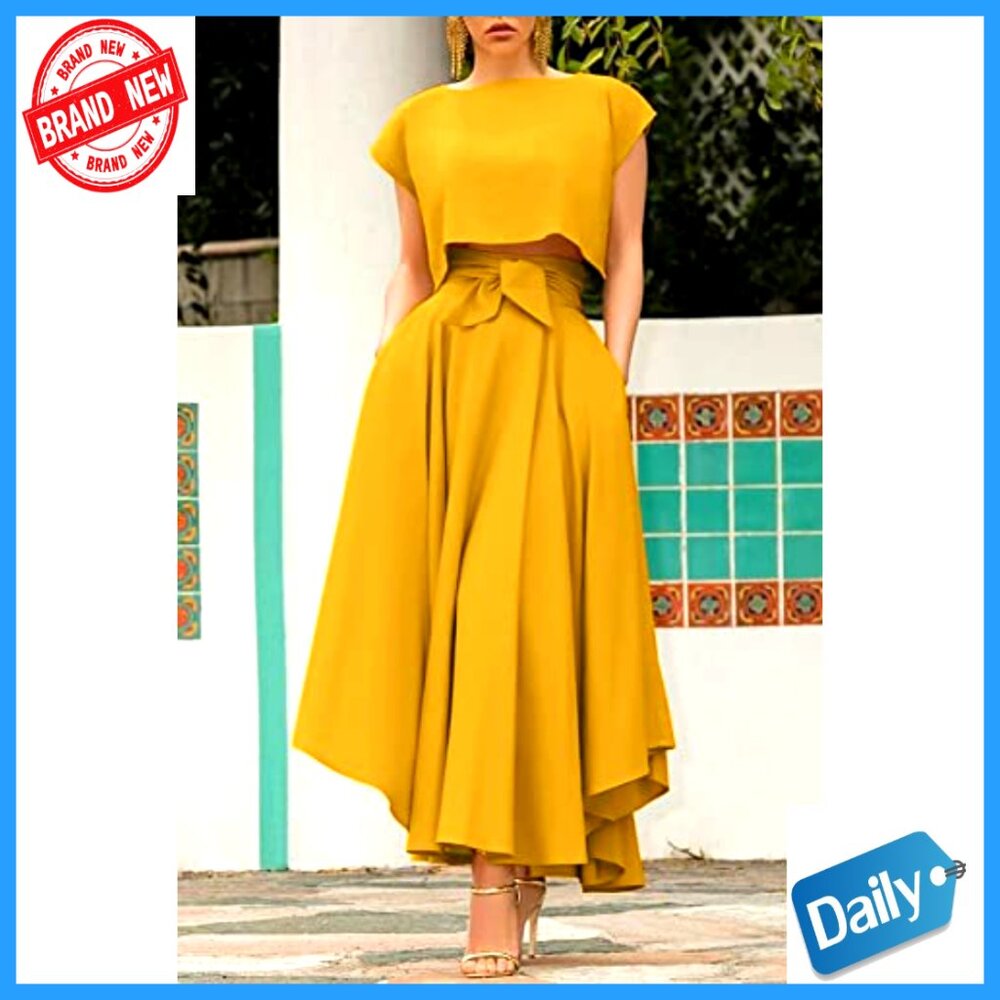 High Waisted Maxi Skirt with Side Slit Pockets Bohemian Style - Picture 3 of 7